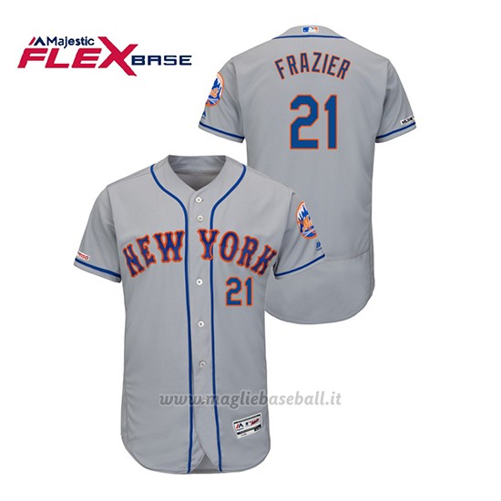 Maglia Baseball Uomo New York Mets Todd Frazier 150th Aniversario Patch Autentico Flex Base Grigio